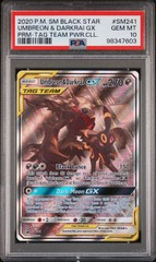 Umbreon & Darkrai Tag Team GX - SM241 - SM Black Star Promos - PSA 10